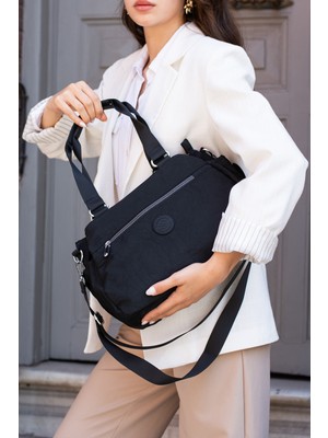 Çanta Trend Sanmorris Kadın 5 Gözlü Suya Dayanıklı Paraşüt Kumaş Ayarlanabilir Çapraz Askılı El ve Omuz Çantası