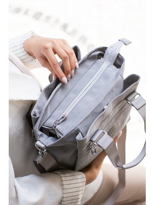 Çanta Trend Sanmorris Kadın 5 Gözlü Paraşüt Kumaş Ayarlanabilir Çapraz Askılı El ve Omuz Çantası