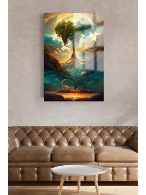 Marsilyan Hayat Ağacı Harika Ağaç Tasarımı Kırılmaz Cam Tablo Ev Hediyesi Iş Yeri Hediyesi Lüks Cam Tablo