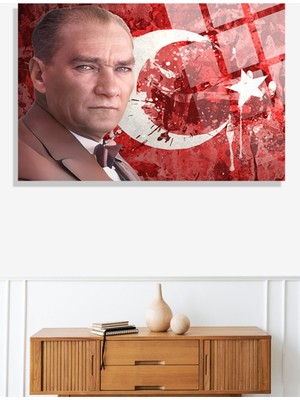 Marsilyan Türk Bayrağı 4mm Kırılmaz Temperli Yüksek Çözünürlüklü Cam Tablo