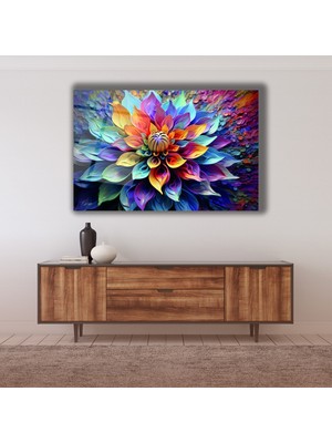 Marsilyan Renklli Çiçek Cam Tablo