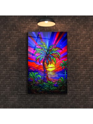Marsilyan Vitray Ağaç Cam Tablo