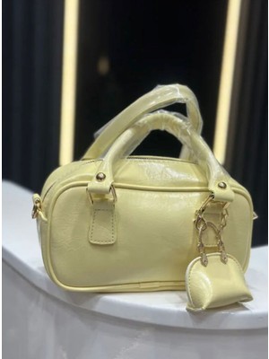 Çanta Trend *** Kadın Şık Tasarımlı Sarı El ve Omuz Çantası