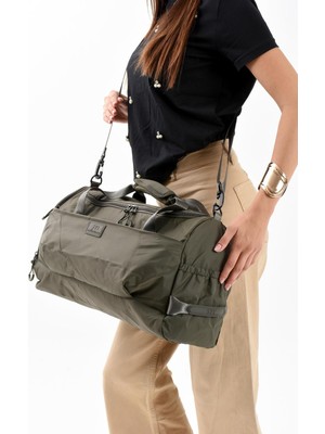 Çanta Trend Ultra Hafif Şik ve Su Geçirmez Büyük Boy Omuz, El Seyahat Çantası Haki Yeşil Model: (571-13-9H)