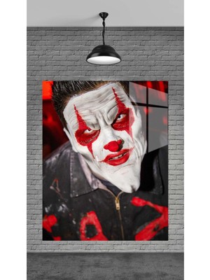 Marsilyan Joker Adam Dekoratif Temperli Cam Üzerine Tablo Sevgilinize Yılbaşı Hediye