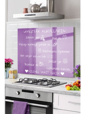 Marsilyan Premium Mutfak Cam Ocak Arkası Koruyucu Tezgah Ankastre Arkası Koruyucu 50X60CM | Mutfak Kuralları
