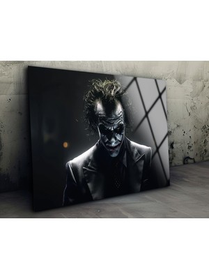 Marsilyan Joker Soyut Cam Tablo , Modern Duvar Dekoru , Temperli Cam Üzeri Baskı , Asılmaya Hazır