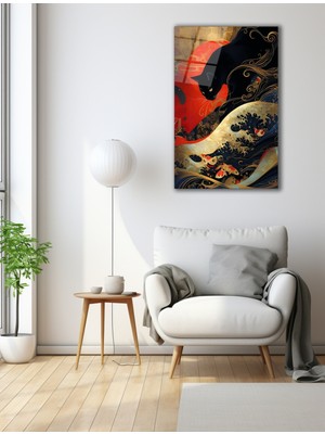 Marsilyan Soyut Yeşil Desen Cam Tablo