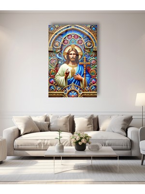 Bozkurt ve Türk Bayrağı Kare Cam Tablo