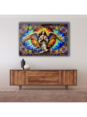 Marsilyan Vitray Kadın Melek Cam Tablo