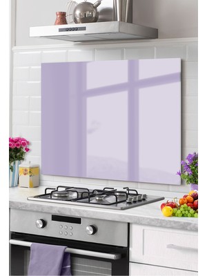 Premium Mutfak Cam Ocak Arkası Koruyucu Tezgah Ankastre Arkası Koruyucu | Eflatun