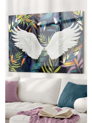 Marsilyan Melek Kanatları | Spiritüel Temalı Cam Tablo | 50X70 cm