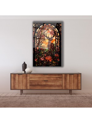 Marsilyan Vitray Geyik Cam Tablo