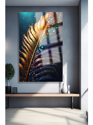 Marsilyan Ultra Yüksek Çözünürlüklü Cam Çiçek Yaprak Tablosu Kırılmaz Cam Tablo Ev, Salon, Hediyesi