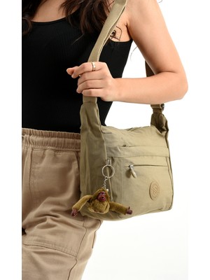 Çanta Trend Sanmorris Kadın Suya Dayanıklı Kumaş Çok Gözlü Çapraz Askılı Okul Seyahat ve Omuz Çantası