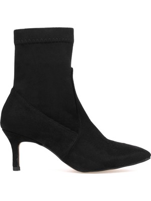 Ayakkabı Fuarı Elit BRK248C Kadın Topuklu Bot Siyah