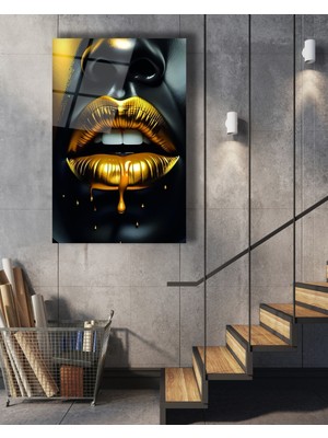 Marsilyan Mavi Gözlü Aslan Kral Cam Tablo