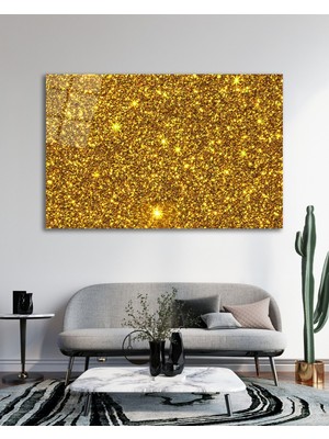 Marsilyan Altın Desenler Cam Tablo