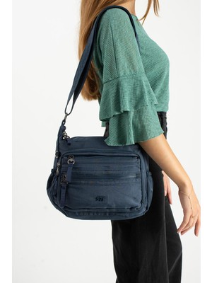 Çanta Trend Yumuşak Dokulu Ultra Hafif, Su Geçirmez Polyamid Kumaş Omuz Çantası Lcivert Model: (571-13-14D)