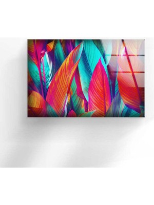 Yaprak Temperli Cam Duvar Tablosu