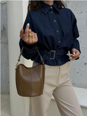 Çanta Trend Yağ Yeşili Kadın El ve Omuz Çantası