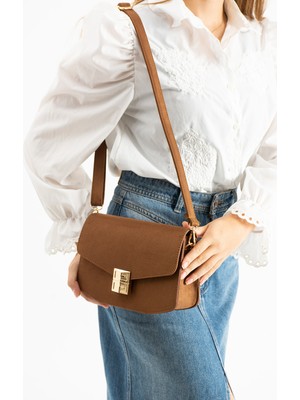 Çanta Trend *** Süet Taba Kadın El ve Omuz Çantası