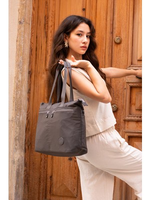 Çanta Trend Sanmorris Kadın 6 Gözlü Kullanışlı Suya Dayanıklı Paraşüt Kumaş Büyük Boy El ve Omuz Çantası