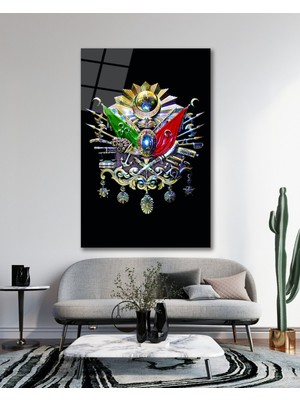 Marsilyan Osmanlı Imparatorluğu Arması Cam Tablo