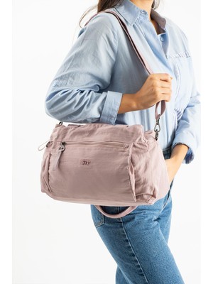 Çanta Trend Yumuşak Dokulu Ultra Hafif, Su Geçirmez Polyamid Kumaş Omuz ve Kol Çantası Pembe Model: (571-13-14F)