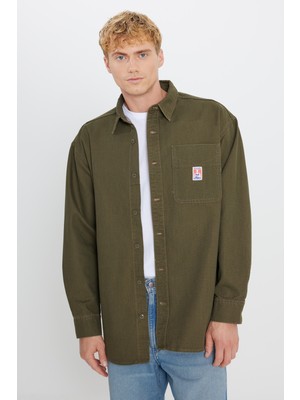 Wrangler %100 Pamuk Oversize Gömlek Yaka Cepli Ceket