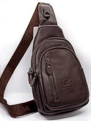Çanta Trend West Polo Kahverengi Unisex Body Bag Çarpraz ve Gögüs Omuz Askılı Çanta