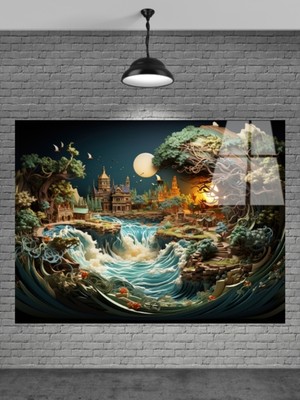 Marsilyan 3D Manzara Cam Tablo Ev Dekorasyon,balkon Dekorasyonu,dekoratif,duvar Tablo,mutfak Tablo