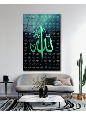 Esmaül Hüsna Allah'ın Isimleri Sıfatları Cam Tablo