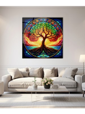 Marsilyan Hayat Ağacı Kare Cam Tablo
