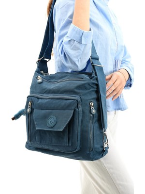 Çanta Trend Ultra Hafif Hem Sırt Hem Omuz Kadın Çantası Mavi (Model: 571-5B)