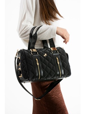 Çanta Trend Miami Polo Kadın Kapitone Büyük Boy El Çanta Omuz Çanta Çapraz Çanta