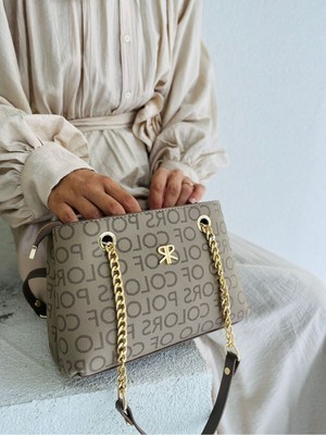 Çanta Trend Polo Of Colors Zincir Askı Detaylı, Ayarlanabilir Uzun Askılı, 4 Gözlü  Kadın Omuz Çantası