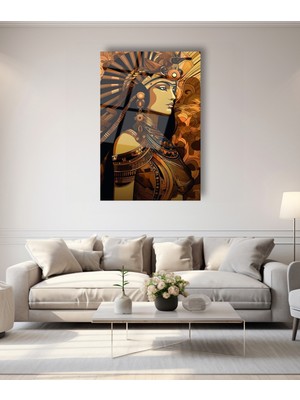 Mavi Metalik Gül Cam Tablo