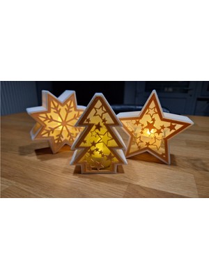 Empressco Beyaz Noel Temalı Masaüstü Ambiyans Aydınlatma, Şık ve Sıcak Hediye Seçeneği