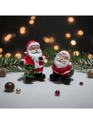 Empressco Iki Adet Noel Baba Yılbaşı Biblo, Kırmızı Renkli, Dekoratif Süsler