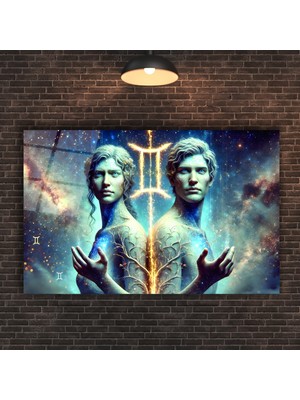 Ikizler Burcu (Gemini) Cam Tablo