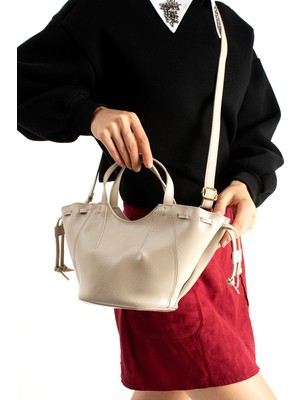 Çanta Trend *** Amora Model Krem Kadın El ve Omuz Çantası