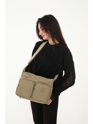 Çanta Trend Sanmorris Kadın Suya Dayanıklı Paraşüt Kumaş Çok Gözlü Ayarlanabilir Koyu Çapraz Askılı Omuz Çantası