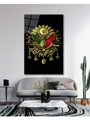 Marsilyan Osmanlı Imparatorluğu Arması Cam Tablo