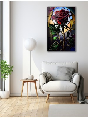 Marsilyan Vitray Gül Cam Tablo