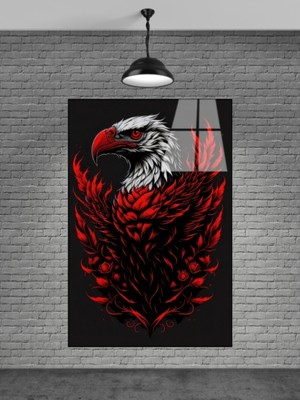 Marsilyan Kırmızı Kartal Cam Tablosu
