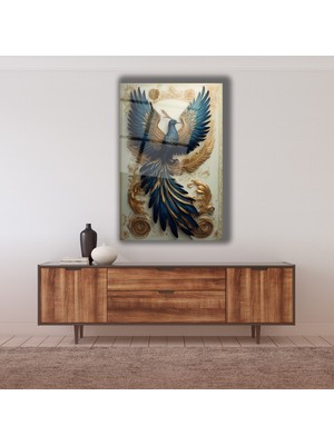 Modern Anka Kuşu Cam Tablo