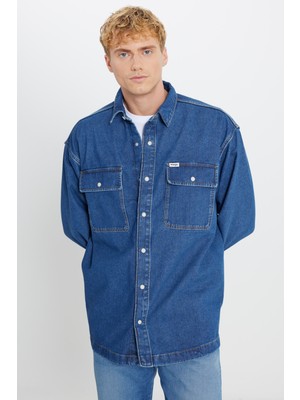 Wrangler %100 Pamuk Oversize Gömlek Yaka Cepli Ceket
