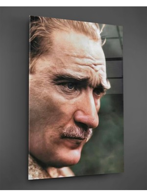 Marsilyan Renkli Atatürk Portresi Cam Tablo