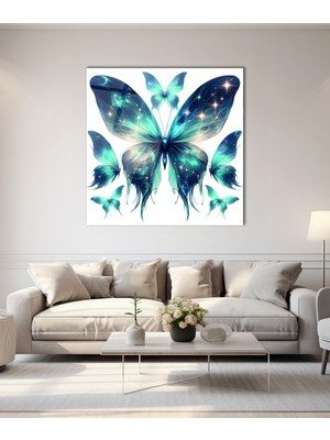 Rengarenk Hayat Ağacı Kare Cam Tablo